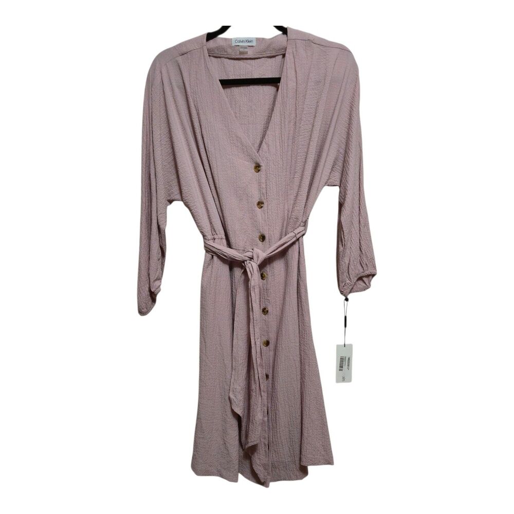 Calvin Klein Dress Size 6 Blush Pink Long Sleeves Pockets Career Office NEW